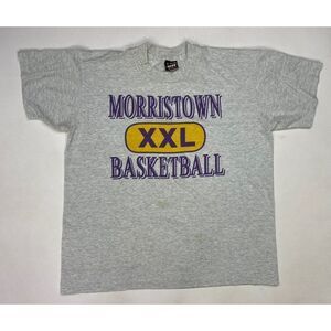 VINTAGE Morristown Basketball Graphic T-shirt Women Large 90s Single Stitch